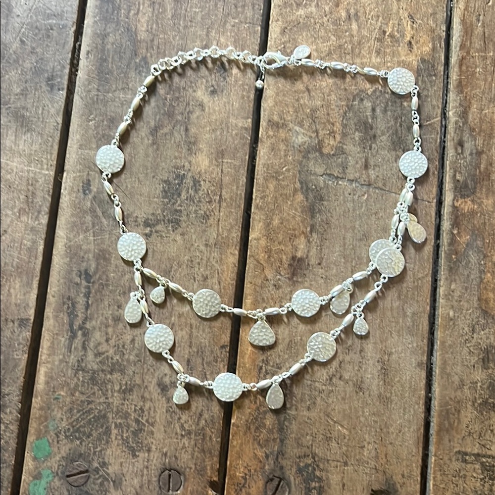 Chloe + Isabel Elegant Silver Necklace with Textured Discs